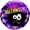 BALLON ROND HAPPY HALLOWEEN ARAIGNEE FOND VIOLET 46 CM