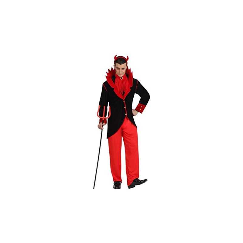 DEGUISEMENT DEMON VESTE-PANTALON ROUGE ET NOIR TAILLE XS-S
