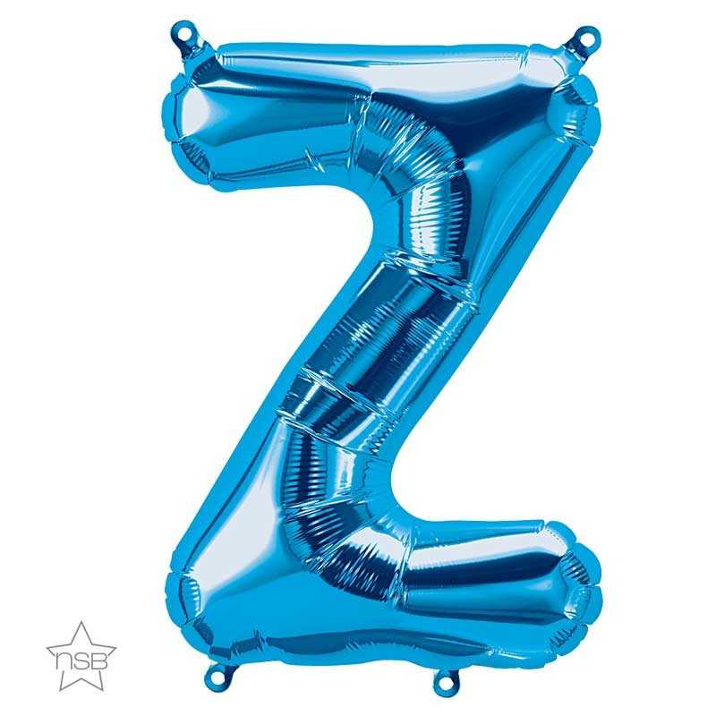 BALLON METALLIQUE LETTRE Z BLEU 40 CM