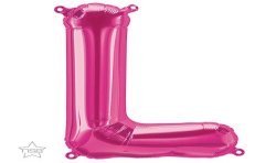 BALLON LETTRE METALLIQUE L FUSCHIA 40 CM