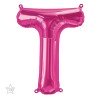 BALLON METALLIQUE LETTRE T FUSCHIA 40 CM