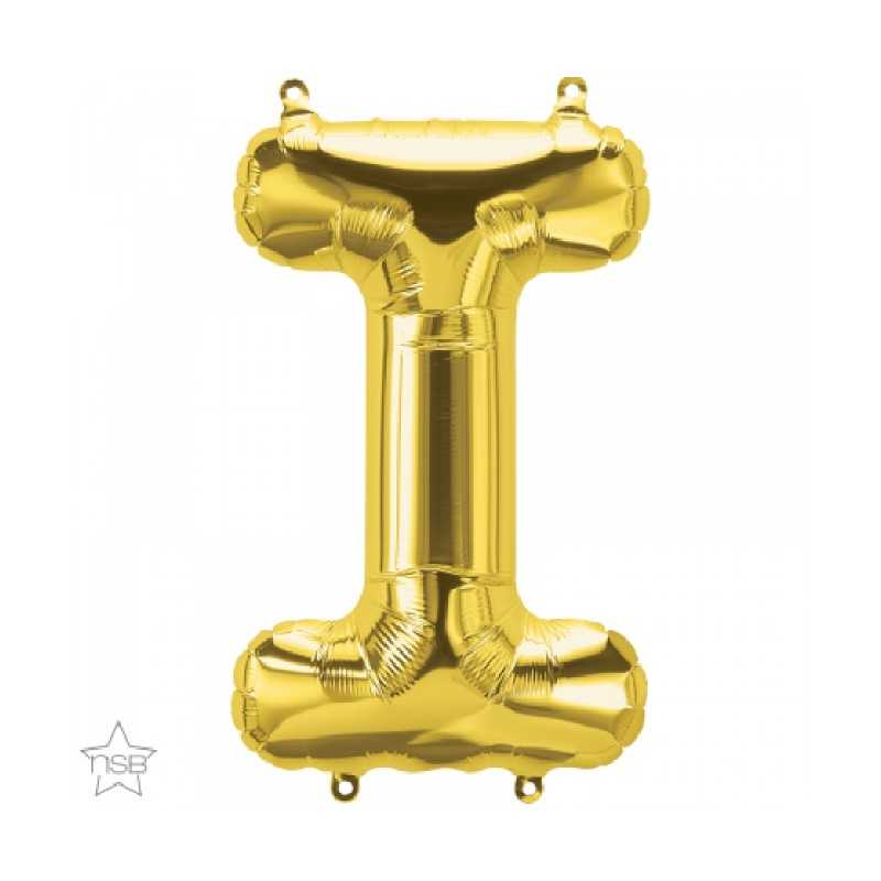 BALLON METALLIQUE LETTRE I OR 41 CM