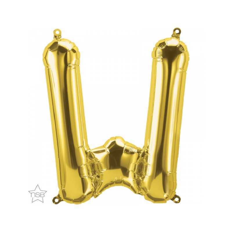 BALLON METALLIQUE LETTRE W OR 41 CM