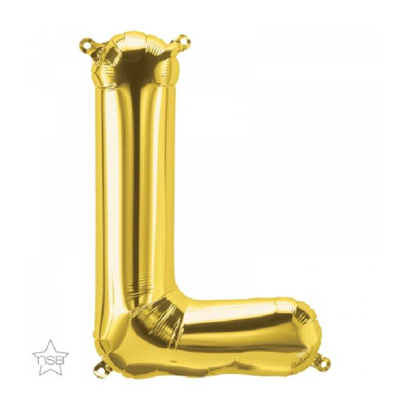 BALLON METALLIQUE LETTRE L OR 41 CM