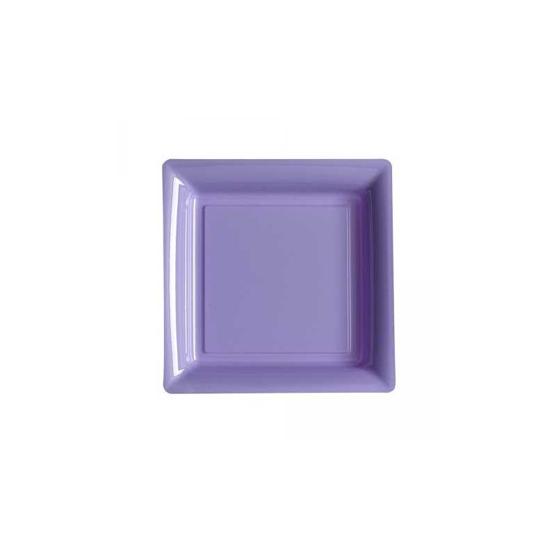 12 ASSIETTES CARREES PM LILAS 