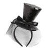PETIT CHAPEAU HAUT DE FORME SUR SERRE TETE NOIR A PAILLETTES