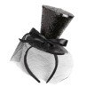PETIT CHAPEAU HAUT DE FORME SUR SERRE TETE NOIR A PAILLETTES