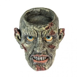 BOUGEOIR TETE DE ZOMBIE RESINE 6,5 CM