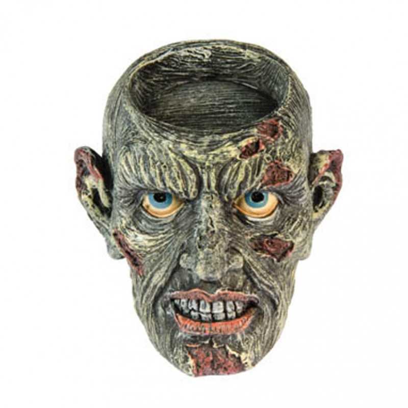 BOUGEOIR TETE DE ZOMBIE RESINE 6,5 CM