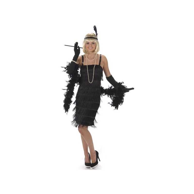 DEGUISEMENT ROBE CHARLESTONE NOIRE TAILLE S