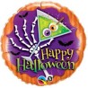 BALLON METALLIQUE HAPPY HALLOWEEN MAIN SQUELETTE 18"