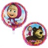 BALLON METALLIQUE ROND MASHA ET L'OURS 45 CM