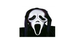MASQUE HALLOWEEN LICENCE SCREAM GHOST FACE BLANC AVEC CAPUCHE