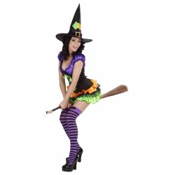 DEGUISEMENT SORCIERE FLUO TAILLE S