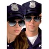 LUNETTES NOIRES POLICIER AVIATEUR VERRES MIRROIRS