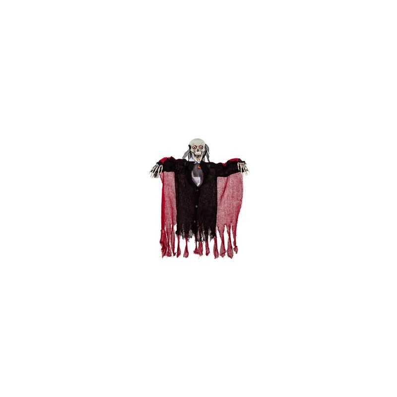 DECORATION HALLOWEEN SQUELETTE VAMPIRE NOIR ET ROUGE 