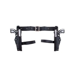 CEINTURE DE POLICE DOUBLE HOLSTER DE CUISSE AVEC PISTOLETS TYPE LARA