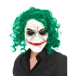 MASQUE CLOWN JOKER CHEVEUX VERT ET GRAND SOURIRE