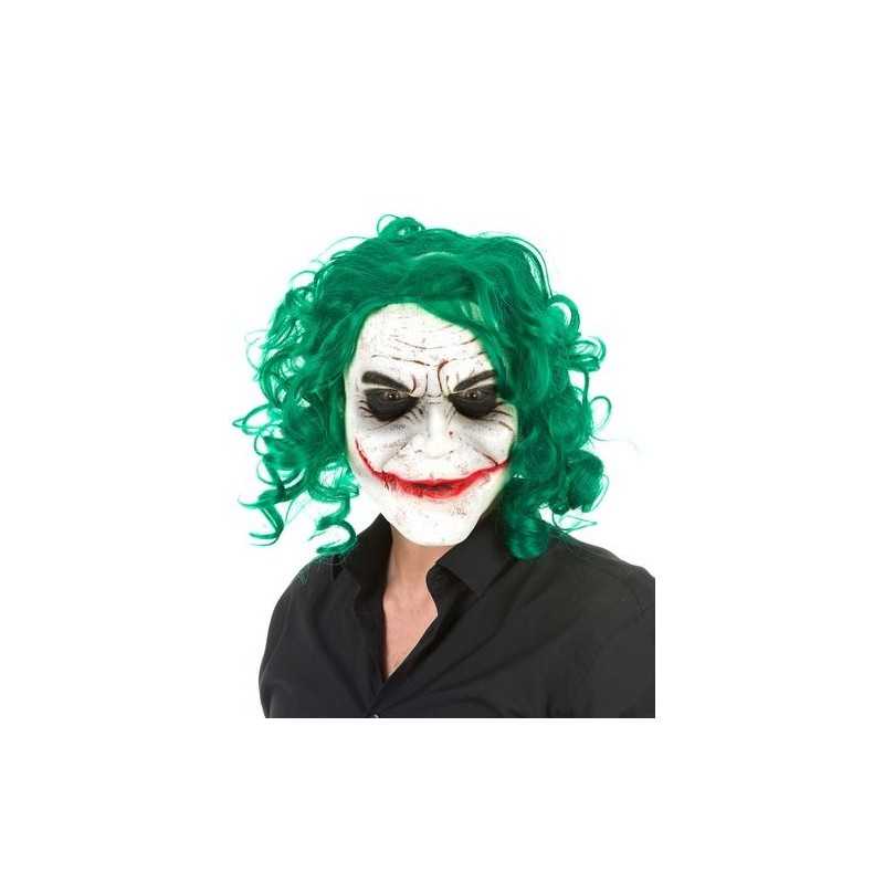 MASQUE CLOWN JOKER CHEVEUX VERT ET GRAND SOURIRE