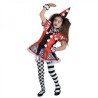 DEGUISEMENT HARLEQUIN FILLE TAILLE 140 NOIR BLANC ROUGE