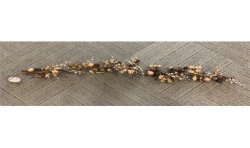 GUIRLANDE DE NOEL GRELOTS BOULES FEUILLES DE HOUX OR CHAMPAGNE 1.2 METRES