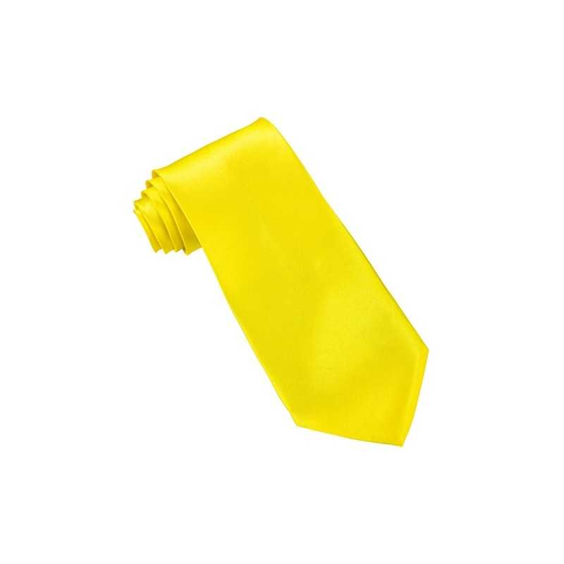 CRAVATE SATIN JAUNE FLUO