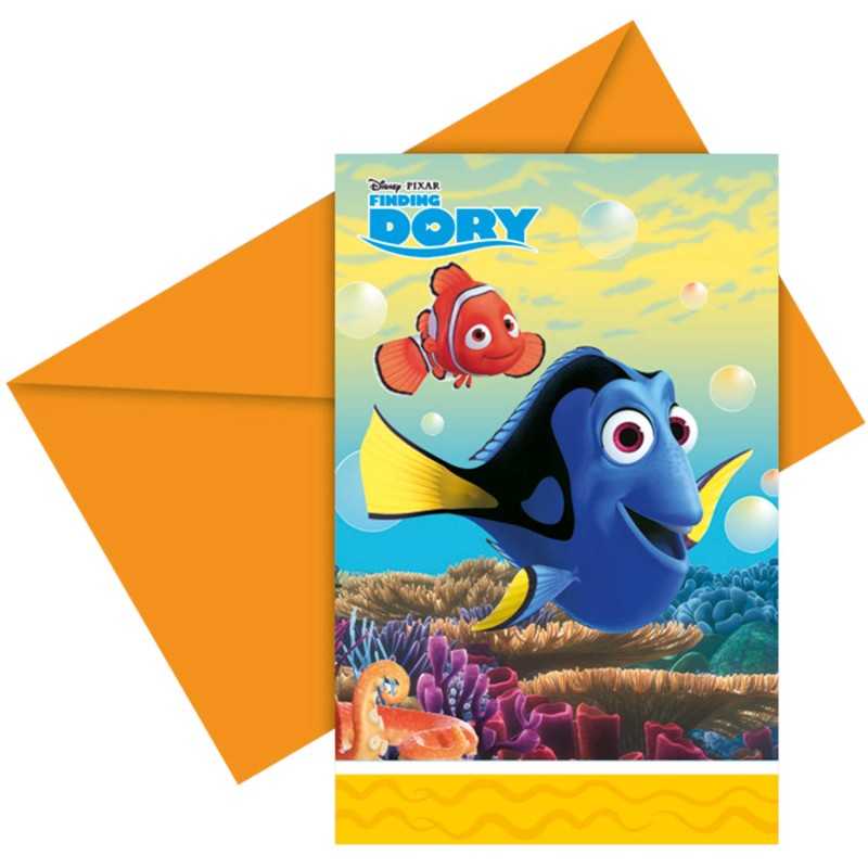 6 CARTES D'INVITATION DORY