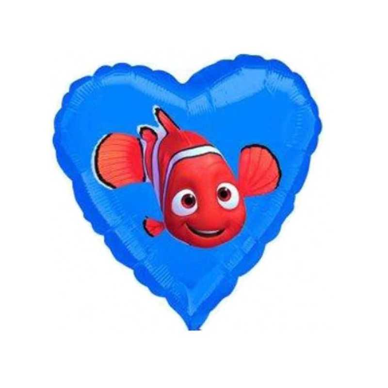 BALLON METALLIQUE COEUR NEMO 43 CM