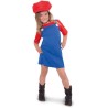 DEGUISEMENT PLOMBIER ROUGE FILLE TAILLE 6/8 ANS
