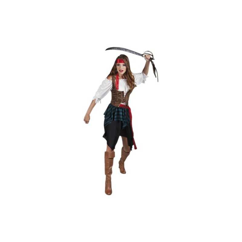 DEGUISEMENT PIRATE JUPE COURTE ET CORSET TAILLE 36/38