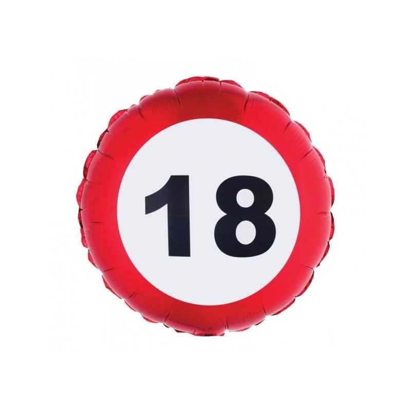 BALLON METALLIQUE ROND 46 CM TRAFFIC SIGN 18