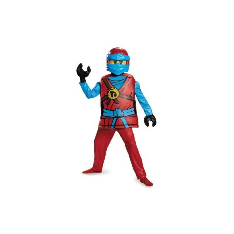 DEGUISEMENT NINJAGO ROUGE ET BLEU TAILLE 7/8 ANS