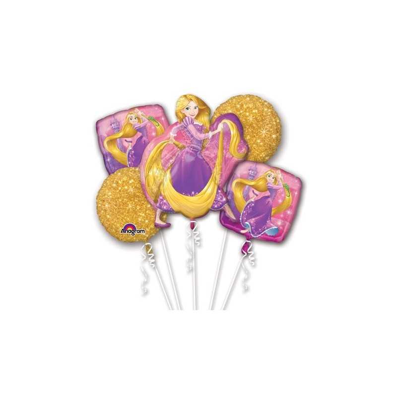BOUQUET DE 5 BALLONS METALLIQUES RAIPONCE PRINCESSE DISNEY
