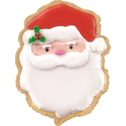 BALLON METALLIQUE TETE DE PERE NOEL 51CM