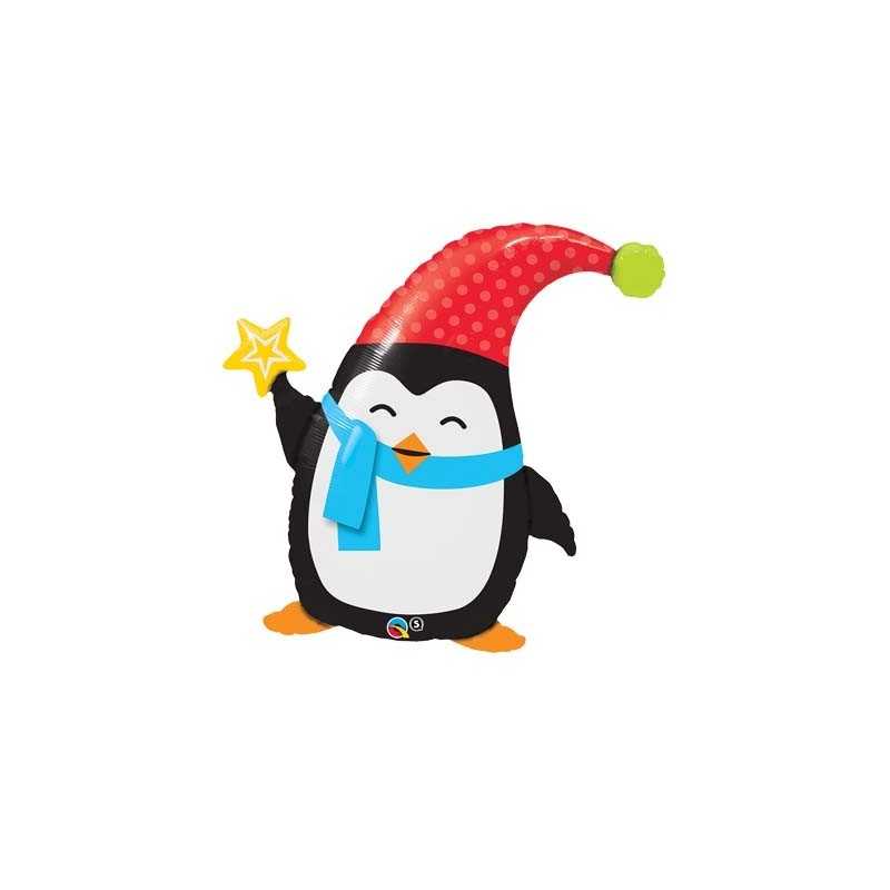 BALLON METALLIQUE PINGOUIN QUALATEX 89 CM