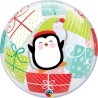 BALLON BUBBLES PINGOUIN ET CADEAUX 56 CM
