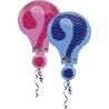 BALLON METALLIQUE POINT D'INTERROGATION ROSE ET BLEU 71 X 45 CM