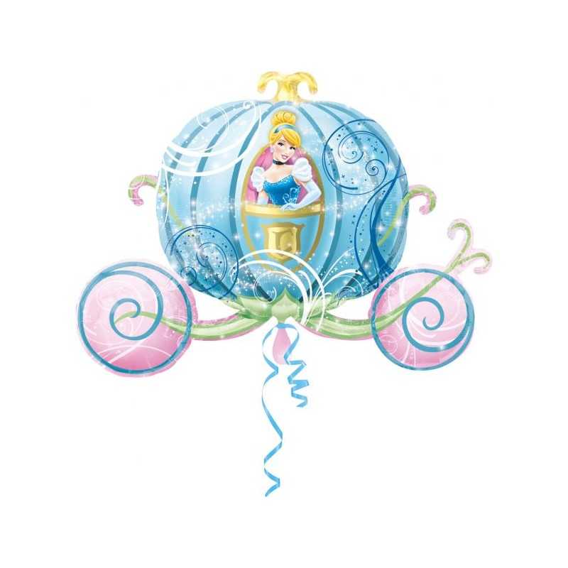 BALLON METALLIQUE CAROSSE DE CENDRILLON 83 CM X 58 CM 