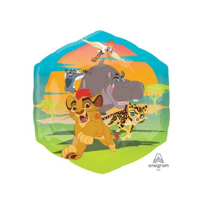 BALLON METALLIQUE HEXAGONAL LA GARDE DU ROI LION 55 X 58 CM