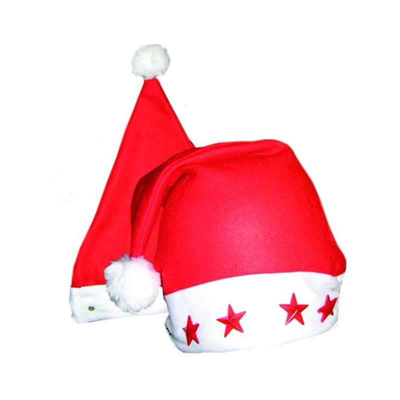 BONNET PERE NOEL FEUTRE ETOILES LUMINEUSES