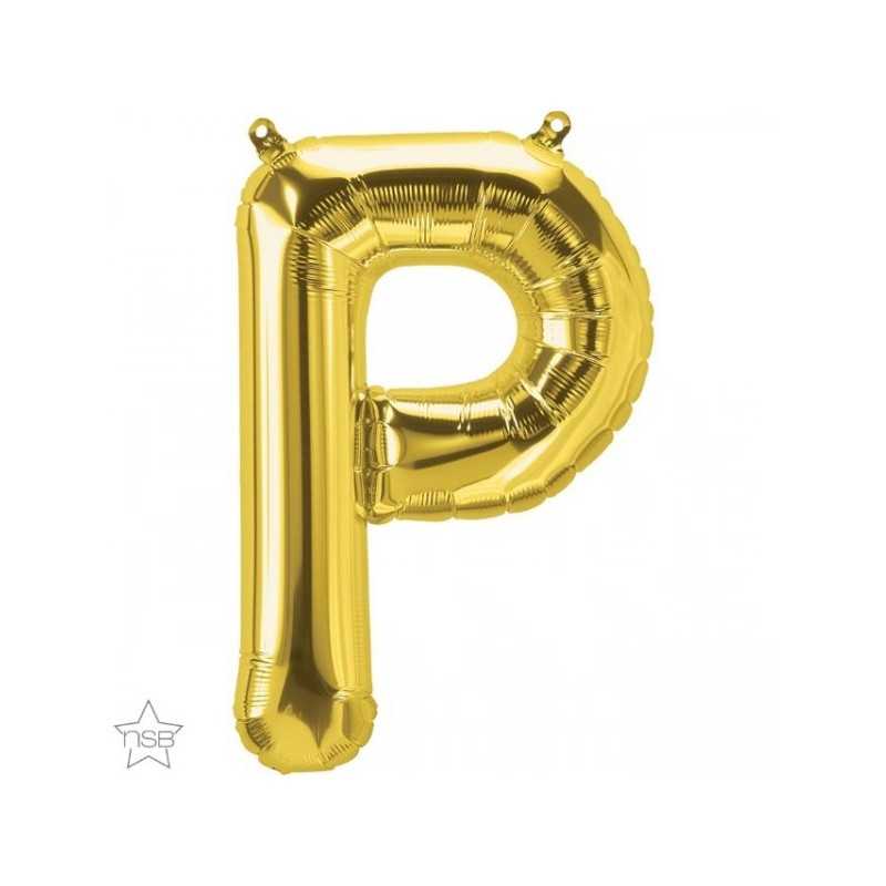 BALLON METALLIQUE LETTRE P OR 86 CM