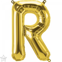 BALLON METALLIQUE LETTRE R OR 86 CM