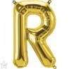 BALLON METALLIQUE LETTRE R OR 86 CM