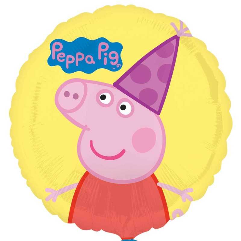 BALLON METALLIQUE ROND PEPPA PIG 43 CM