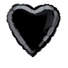 BALLON METALLIQUE 18" COEUR NOIR 45 CM