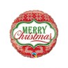 BALLON METALLIQUE ROND MERRY CHRISTMAS ROUGE ET VERT 46 CM