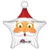 BALLON METALLIQUE TETE DE PERE NOEL ETOILE 74 X 69CM