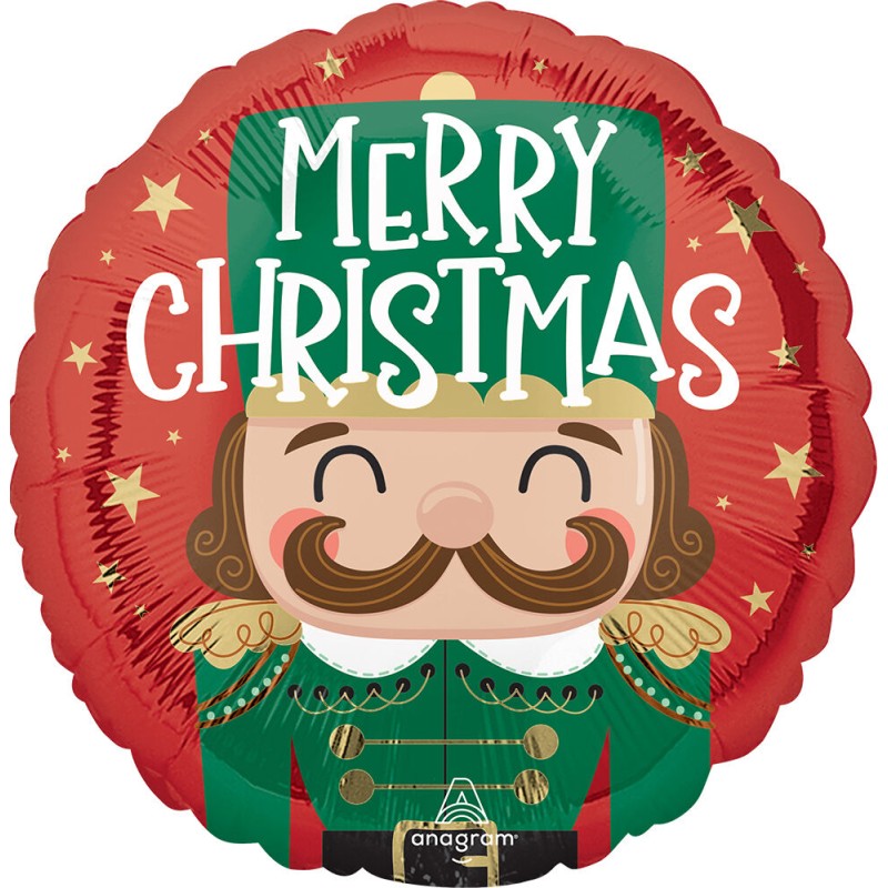 BALLON METALLIQUE ROND 43CM NUTCRACKER