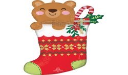 BALLON METALLIQUE CHAUSSETTE DE NOEL 81CM