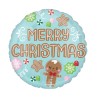 BALLON METALLIQUE ROND 43CM MERRY CHRISTMAS